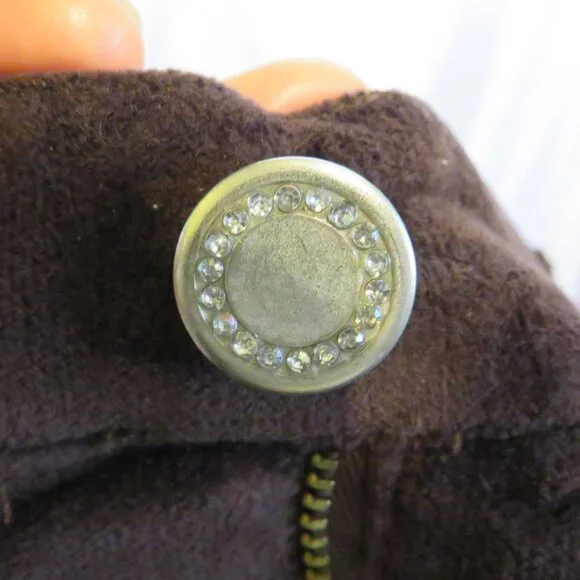 Vintage No Boundaries 98% cotton stretch Rhinestone Buttons Brown Bootcut - Picture 6 of 15